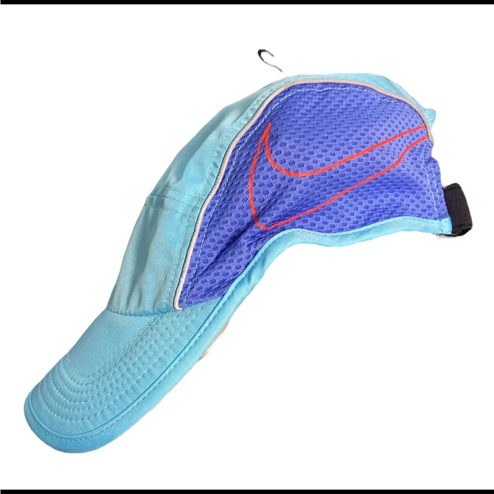 Nike 5 Panel AW84 DRI-FIT Hat Cap Blue Orange Colorful Logo Flash Reflect HTF - Picture 3 of 7